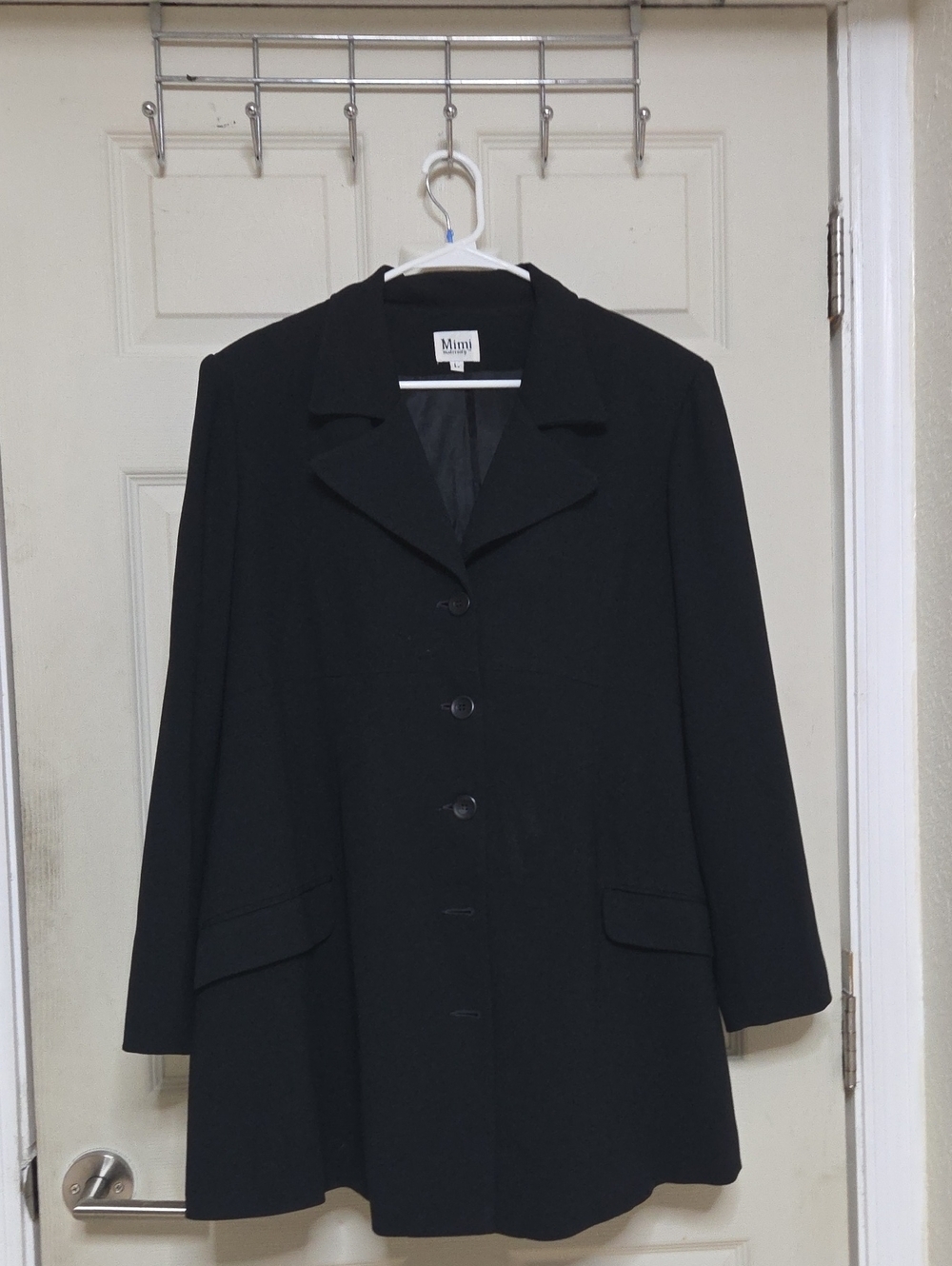 Black Women's Single-Breasted Coat Jacket Large Sz P2p 22